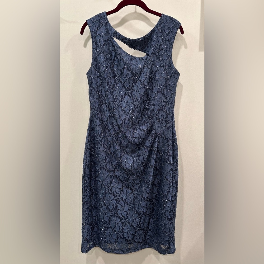 Keyhole Blue Lace Connected Apparel Dress size 10